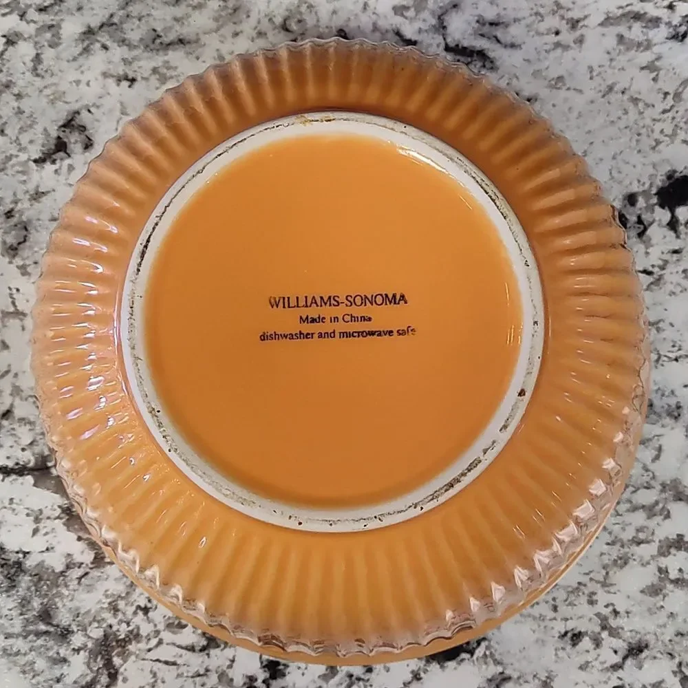 Mid 2000s Vibrant Orange Williams Sonoma Heavyweight Ceramic Mixing Bowl